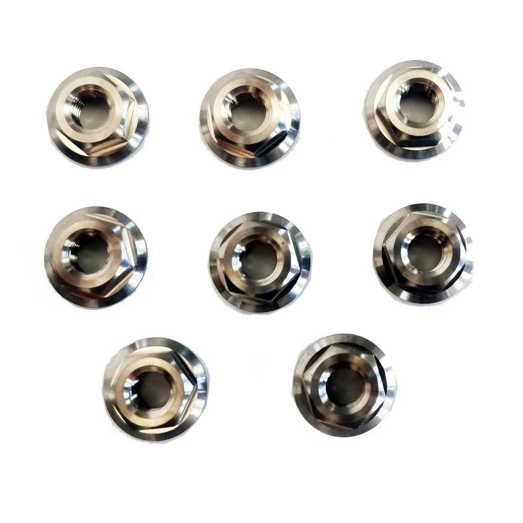 M6 Titanium Hex Nut Grade 5 GR5 Smooth Flange (Pack of 8) Exterior Part
