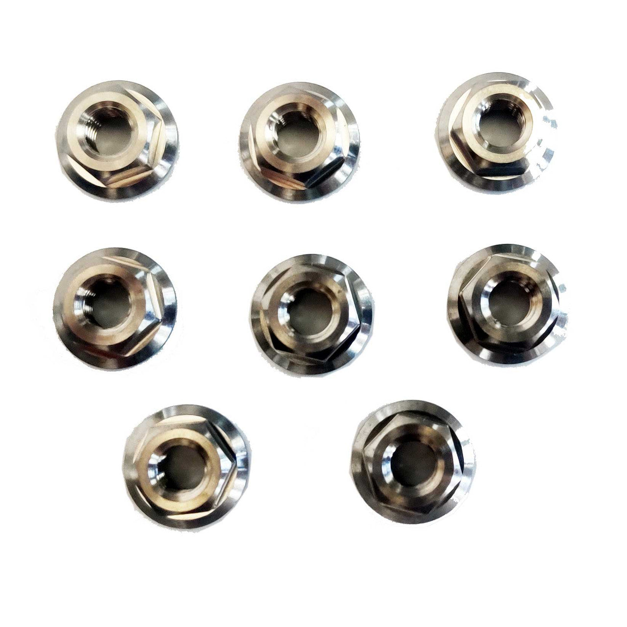 M6 Titanium Hex Nut Grade 5 GR5 Smooth Flange (Pack of 8) Exterior Part
