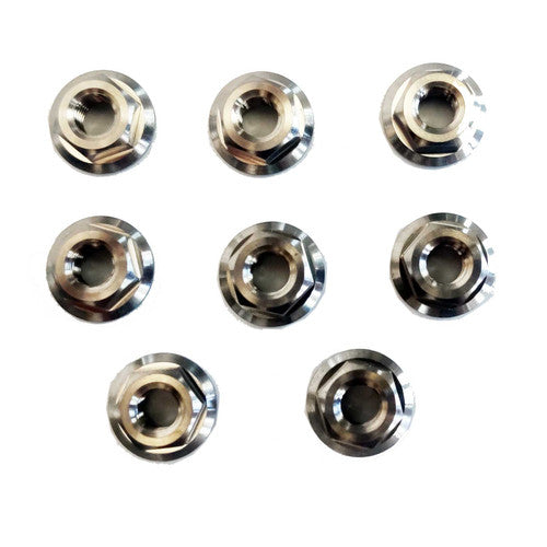 M6 Titanium Hex Nut Grade 5 GR5 Smooth Flange (Pack of 8) Default Title Exterior Part