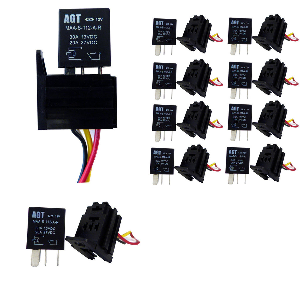 4 PIN 30A 12V SPST Micro Relay (10 Pack) Electrical