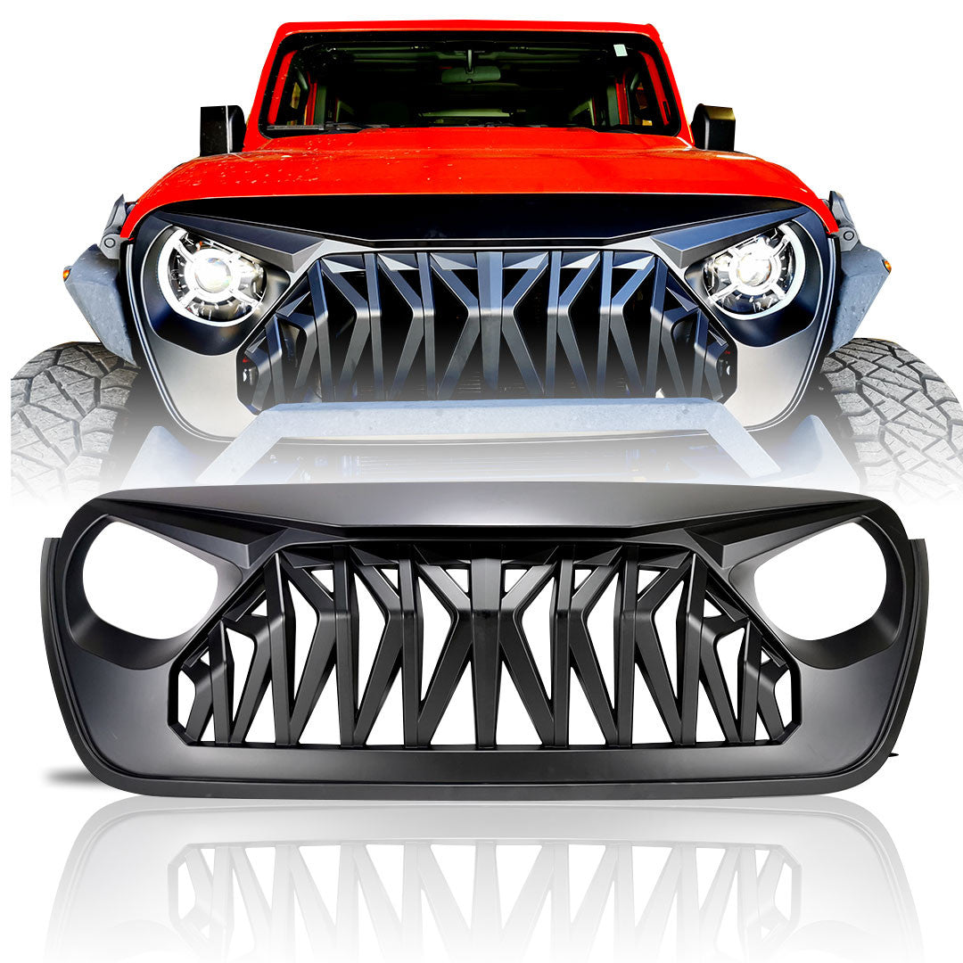 GLADIATOR WARRIOR Front Grille for Jeep Wrangler JL & Gladiator 2018-2023 Glossy Grille