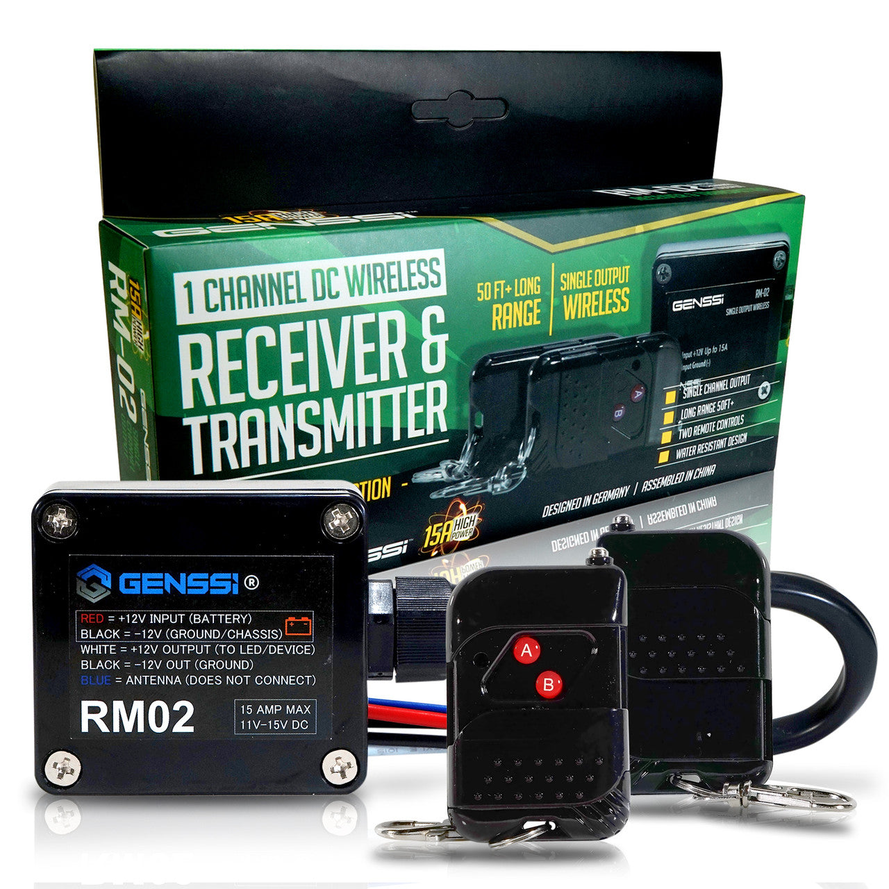 1 Channel High Power 15A On/Off Wireless Remote Controller 12V Electrical