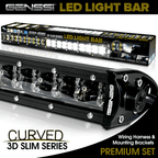 LED Light Bar Curved 288W 50 Inches Bracket Wiring Harness Kit for GMC Sierra Chevy Silverado Trucks 2014 - 2017 - GENSSI Lighting