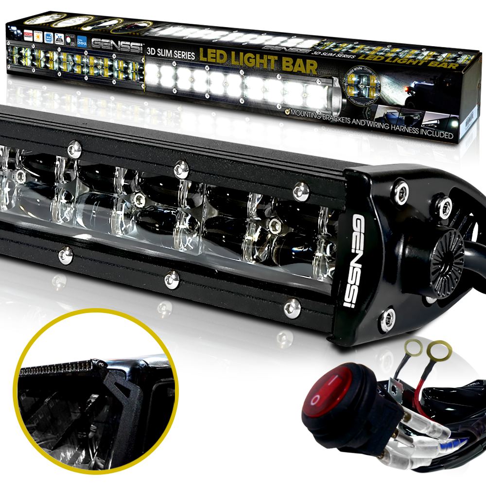 LED Light Bar Curved 288W 50 Inches Bracket Wiring Harness Kit for GMC Sierra Chevy Silverado Trucks 2014-2017 Lighting