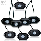 LED Under Body Rock Lights Color with Bluetooth Controller 8x - GENSSI Lighting