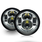 4.65 In LED Chrome Projector Headlight Harley Davidson Dyna Fat Bob FXDF 2008 - 2016 Black (2 Pack) - GENSSI Lighting