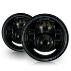 4.65 In LED Black Projector Headlight Harley Davidson Dyna Fat Bob FXDF 2008-2016 Black (2 Pack) Lighting