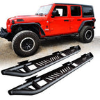 Running Boards Side Steps Rail Steps Rock Sliders for Jeep Wrangler JLU 4dr 2018 up Step Style - GENSSI Exterior Part