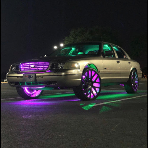 LED Wheel Light Kit Chase Moving Signal and Brake Function Wireless 18" Lighting