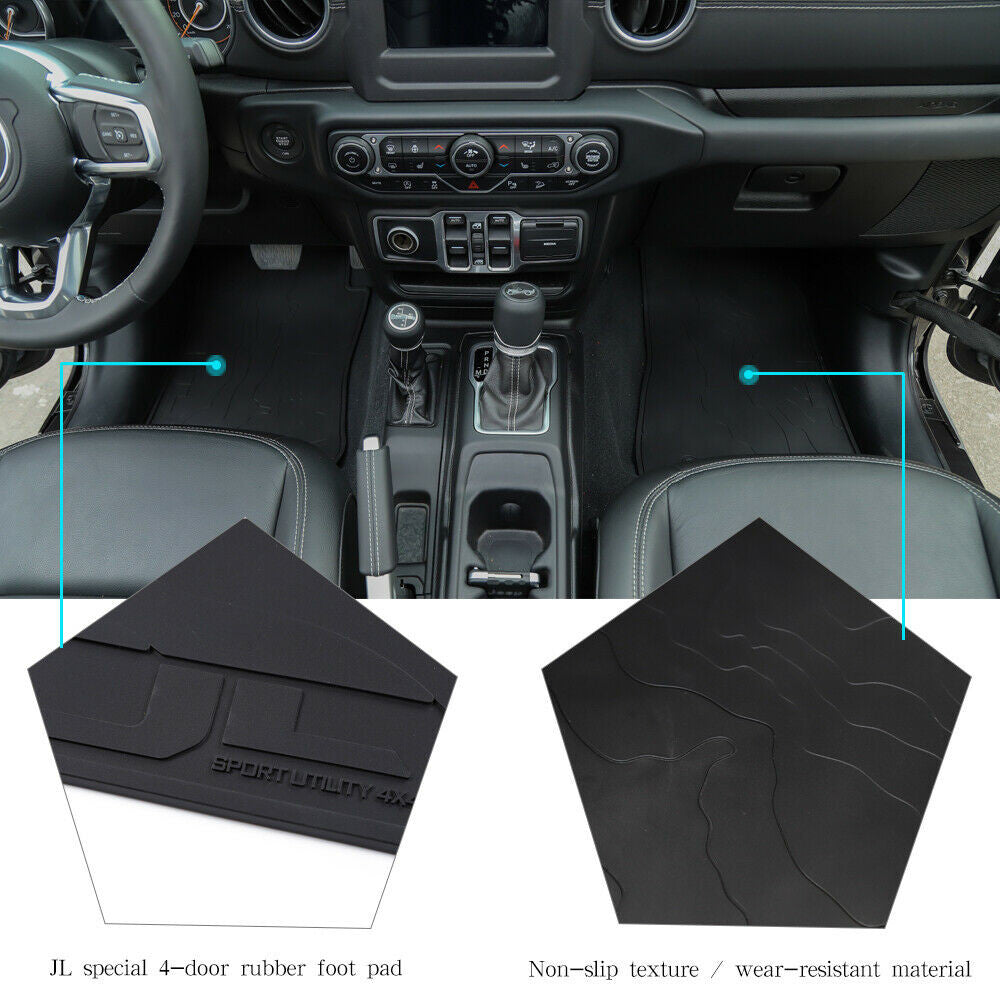 No-slip Floor Mat All Weather Slush Mats For Jeep Wrangler JL 2018-2023 4 Door Interior Part