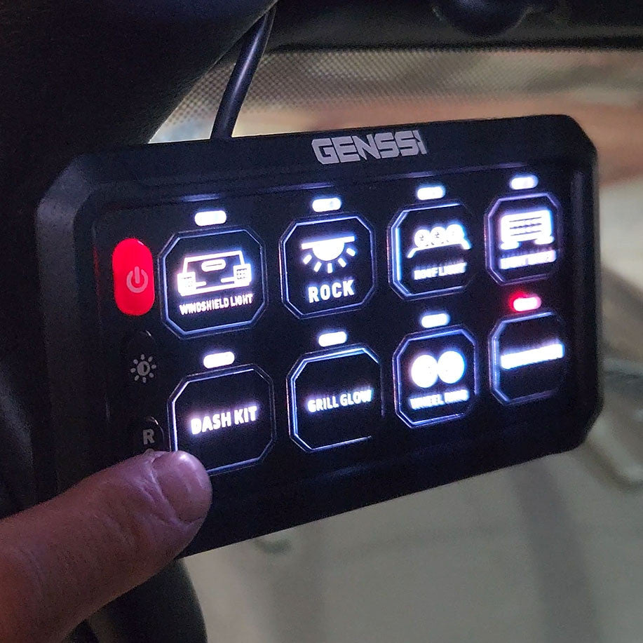 8 Gang Switch Box Panel Relay Kit RGB Multi-Color Electrical