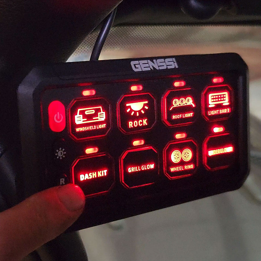 8 Gang Switch Box Panel Relay Kit RGB Multi-Color Electrical