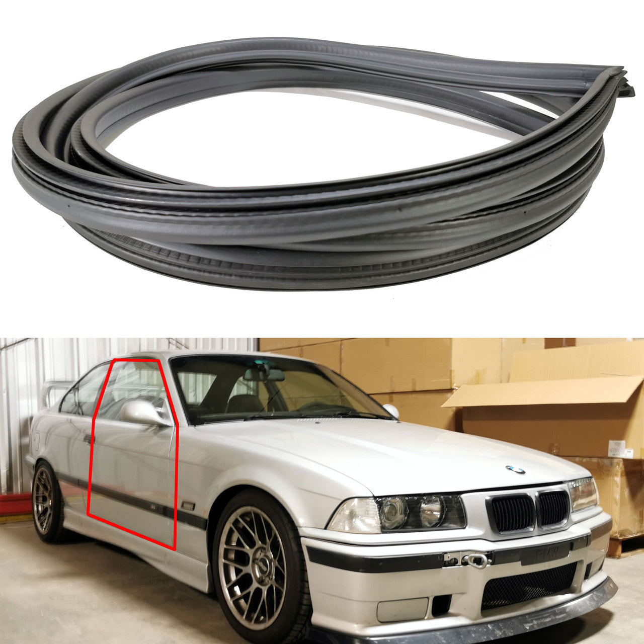 Right Door Seal Rubber for BMW E36 Coupe 2 Door 2dr 51711977728 51712138958 Exterior Part