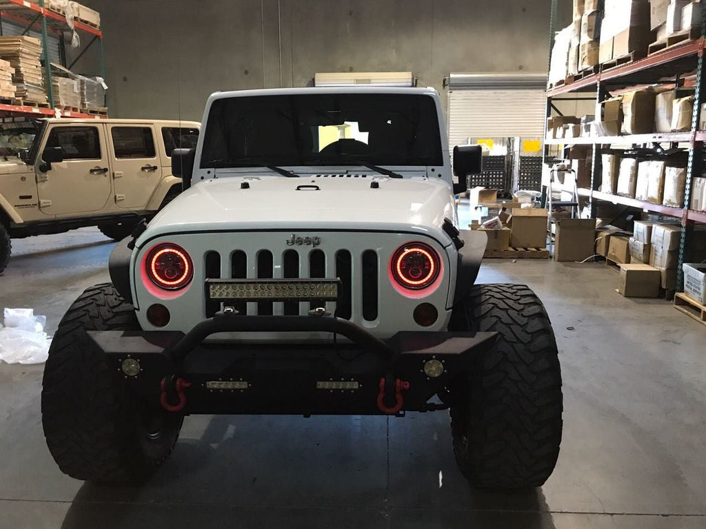 HALO RGB Color Projector LED Headlights for Wrangler 1996 - 2018 - GENSSI Lighting
