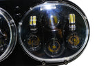 Dual LED Headlight for Harley Road Glide Black Lighting