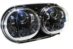 Dual LED Headlight for Harley Road Glide Black Lighting