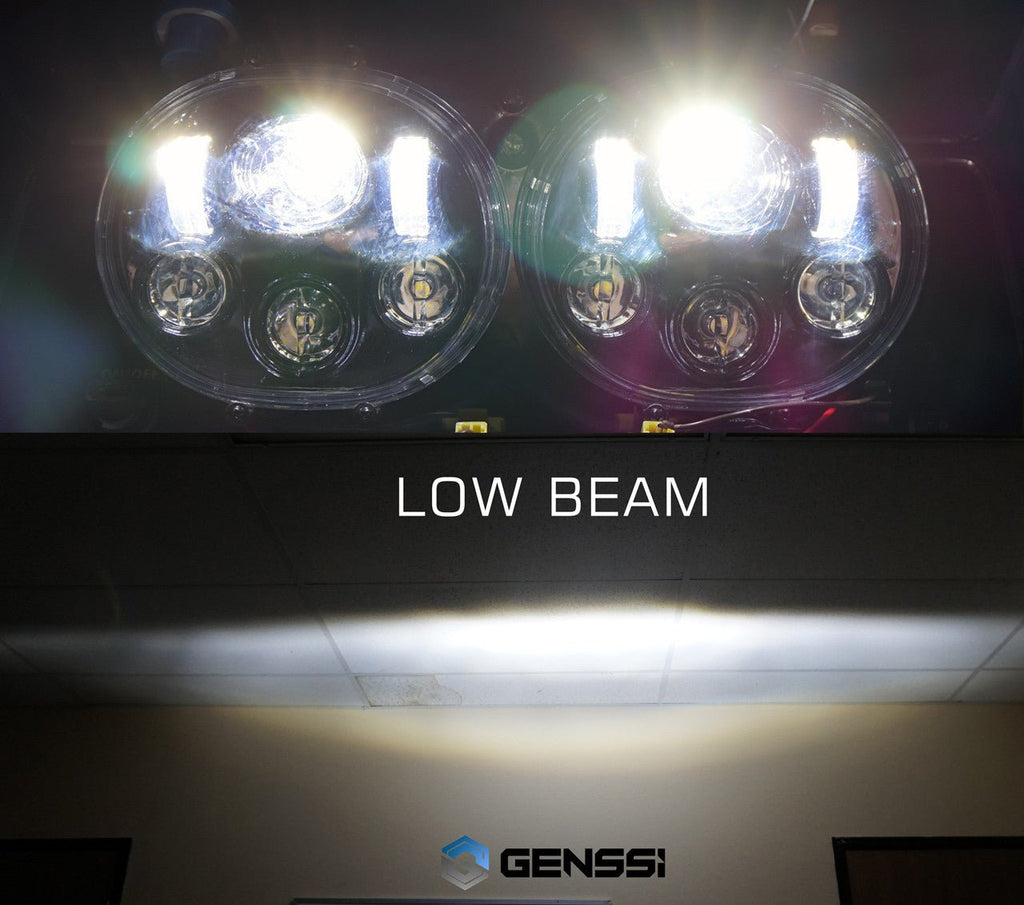 Dual LED Headlight for Harley Road Glide Chrome - GENSSI Lighting