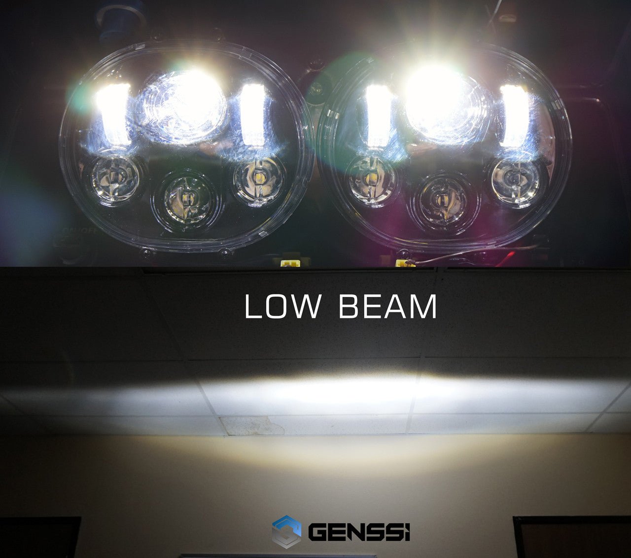 Dual LED Headlight for Harley Road Glide Chrome - GENSSI Lighting