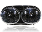 Dual LED Headlight for Harley Road Glide Black Lighting