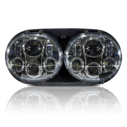 Dual LED Headlight for Harley Road Glide Chrome - GENSSI Lighting