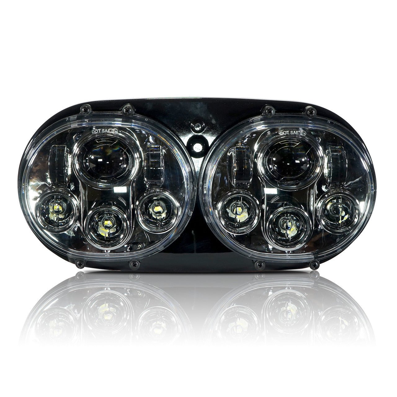 Dual LED Headlight for Harley Road Glide Chrome - GENSSI Lighting