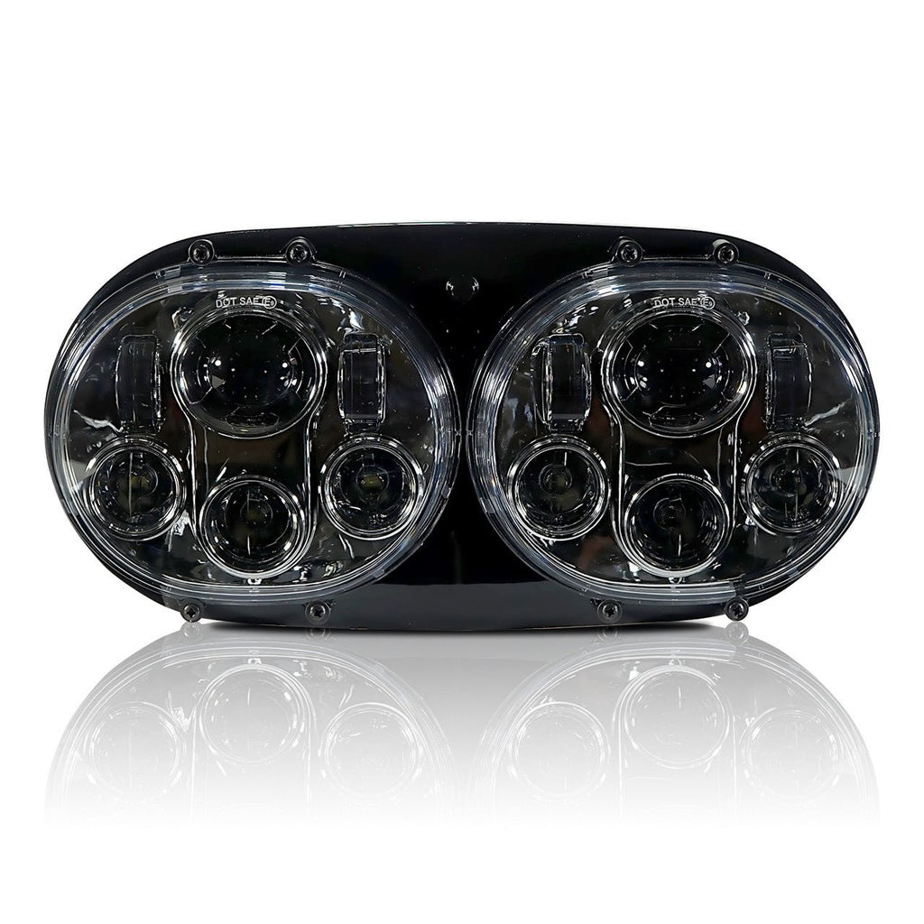 Dual LED Headlight for Harley Road Glide Chrome - GENSSI Lighting