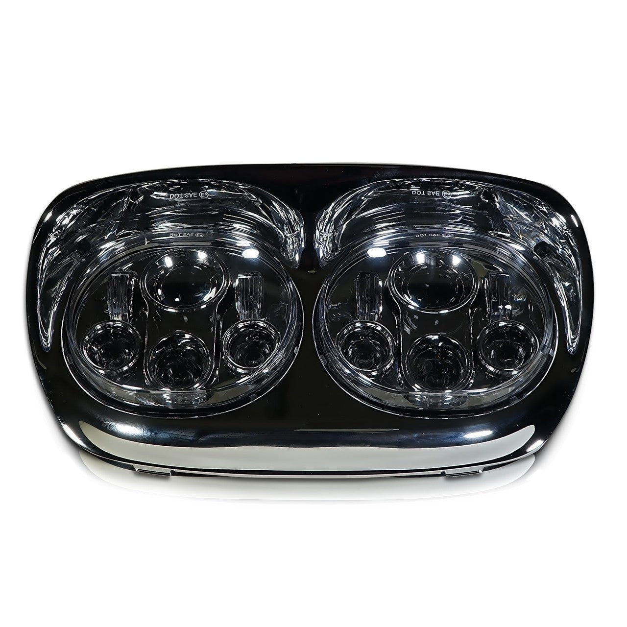 Dual LED Headlight for Harley Road Glide Chrome - GENSSI Lighting