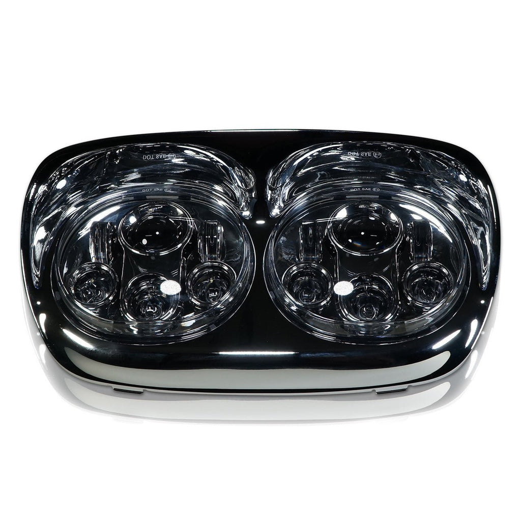 Dual LED Headlight for Harley Road Glide Chrome - GENSSI Lighting