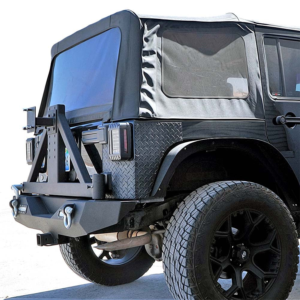 Front and Rear Tire Carrier Rock Crawler Bumpers for Wrangler JK 2007-2018 Bumper