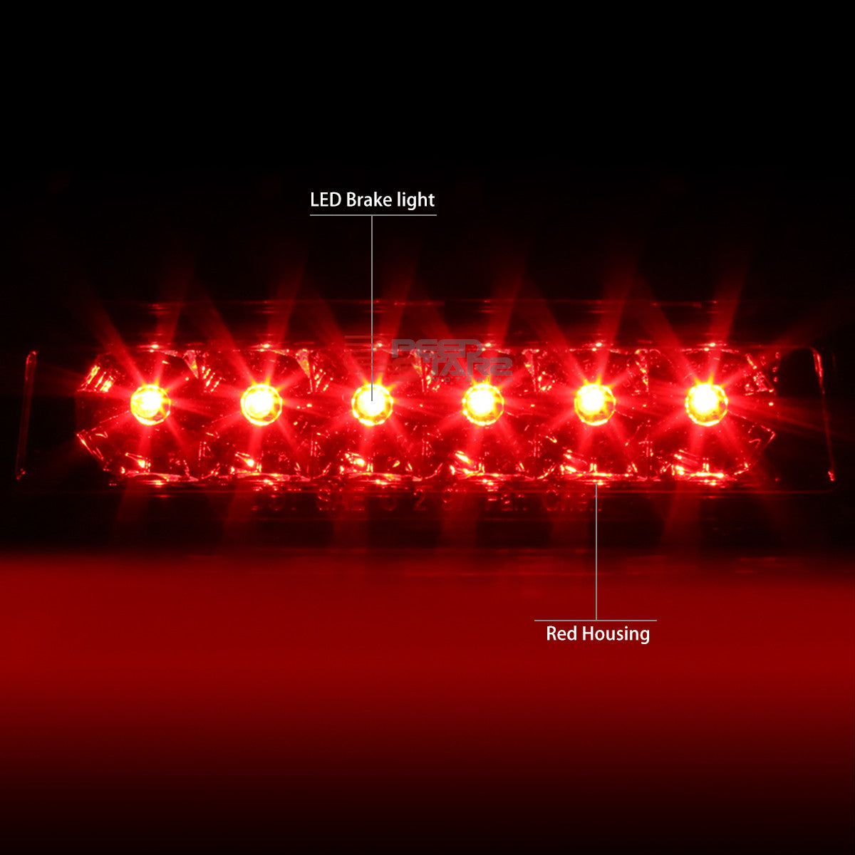 Red LED 3rd Third Brake Light for Jeep Wrangler TJ 1997-2006 Lighting