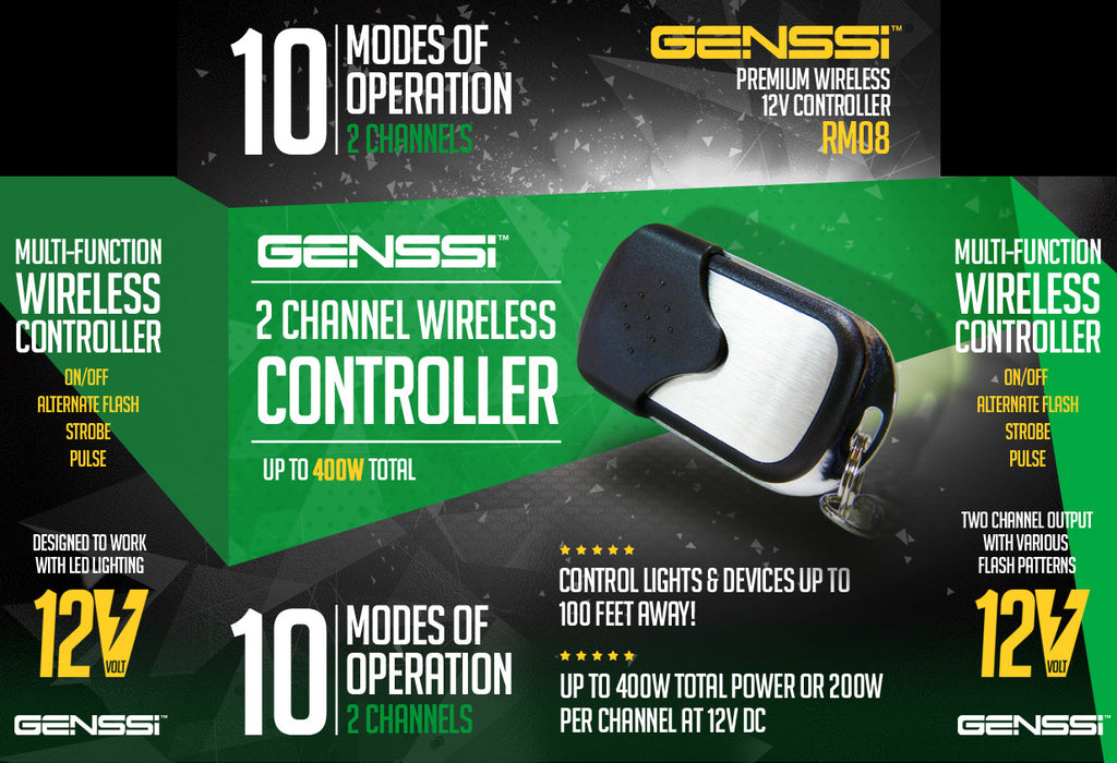 2 Channel High Power Wireless Controller 12V Fade Flashing Patterns Electrical