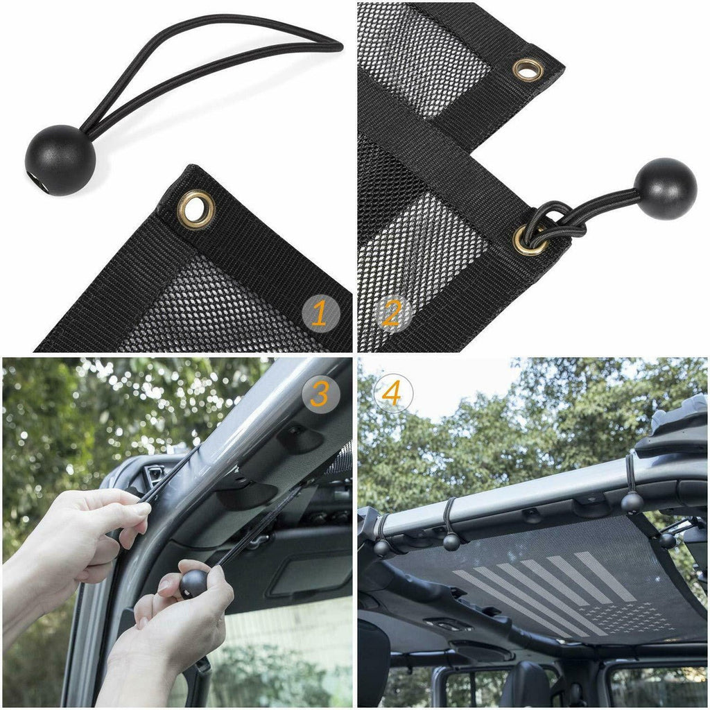 Flag Mesh Shade Top Cover for Jeep Wrangler JL JLU 4 - Door 2018 - 2023 - GENSSI Exterior Part