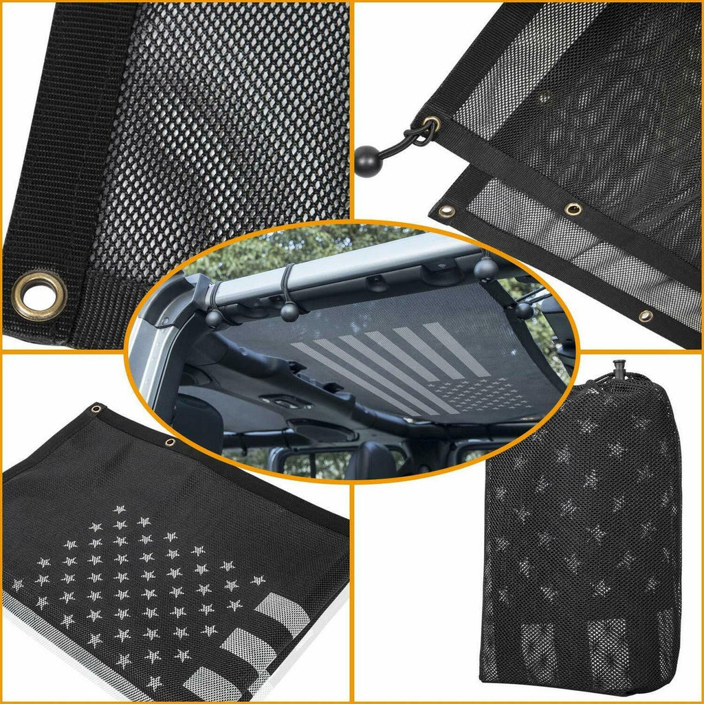 Flag Mesh Shade Top Cover for Jeep Wrangler JL JLU 4 - Door 2018 - 2023 - GENSSI Exterior Part