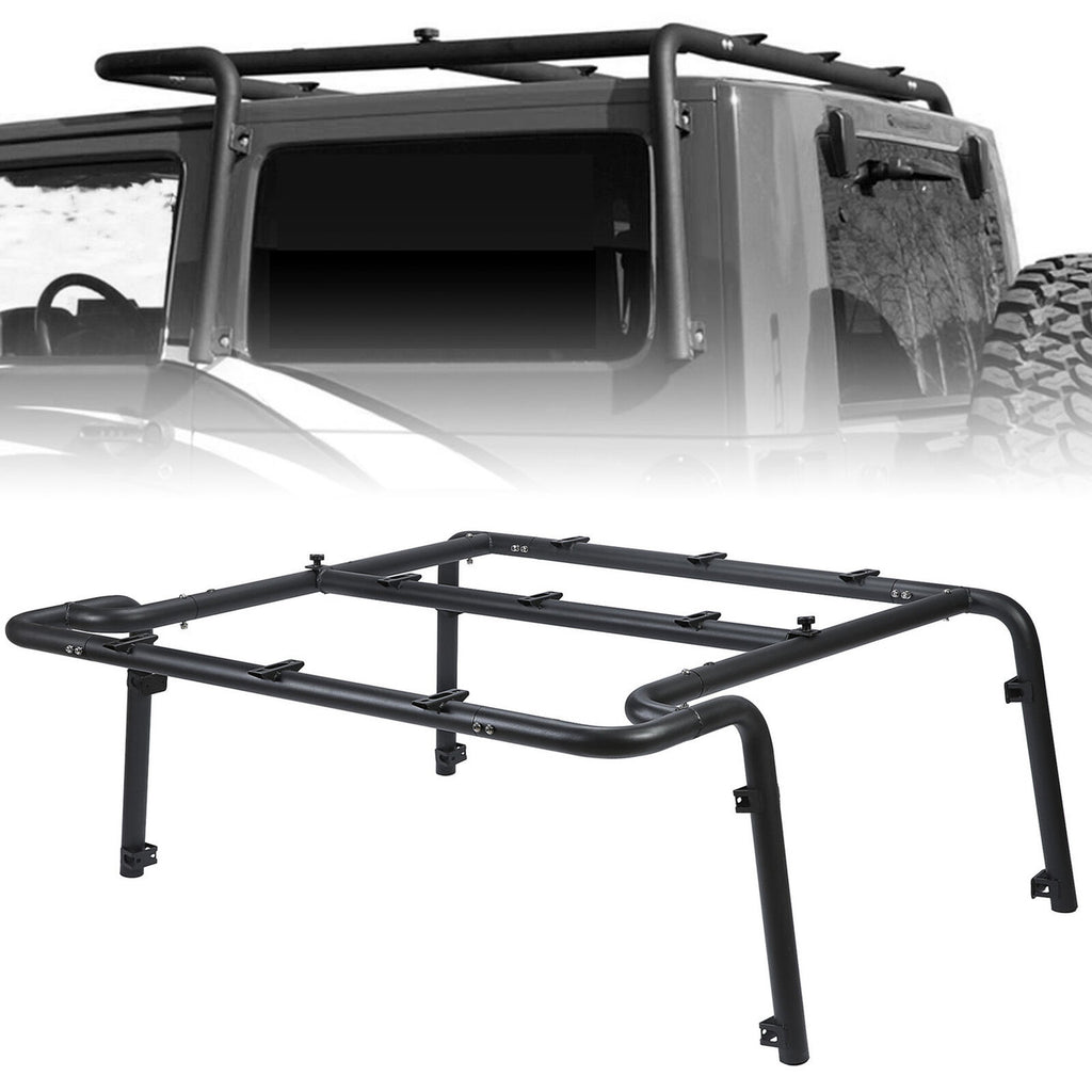 Roof Steel Rack For Jeep Wrangler JK 2-Door (2007-2010) Black Exterior Part