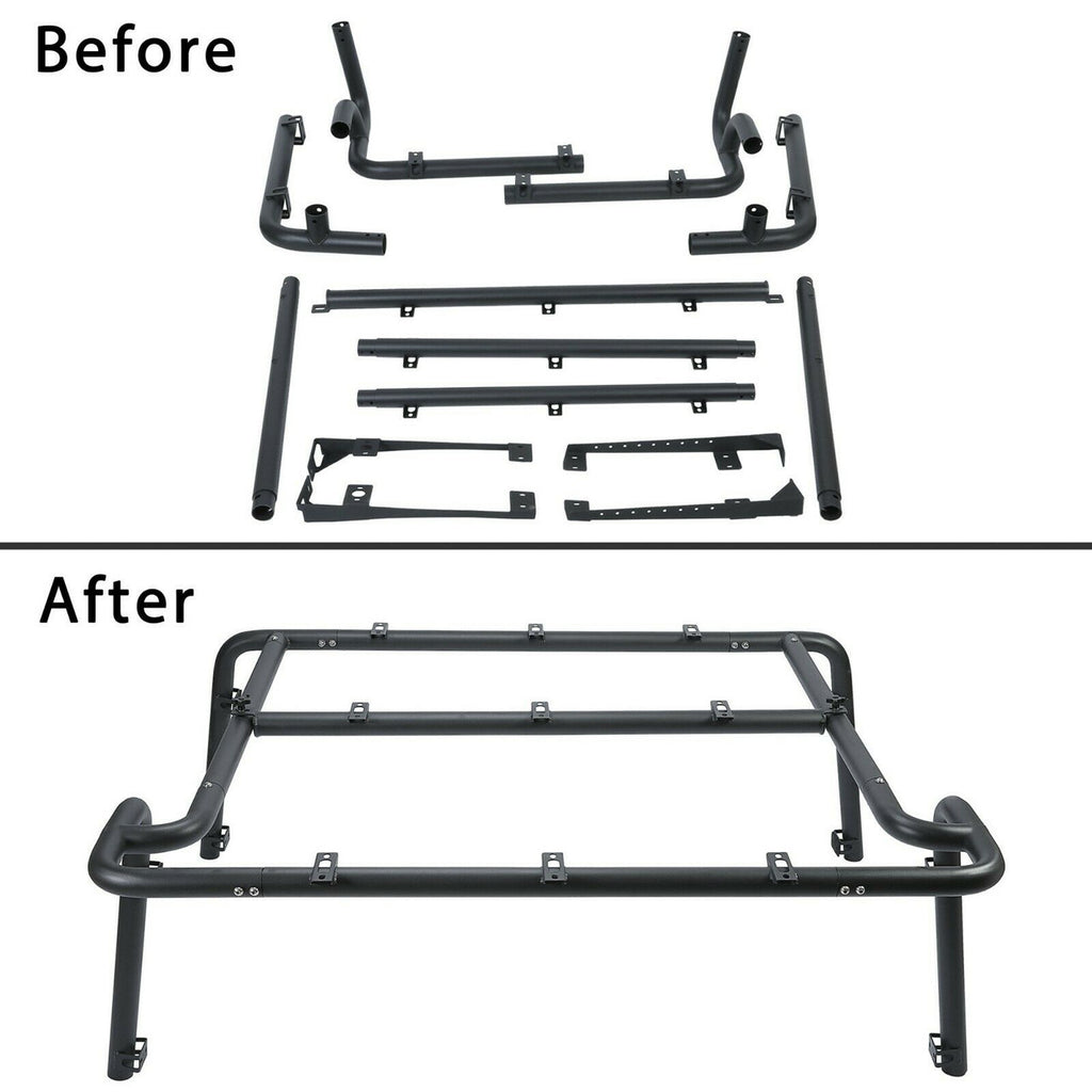 Roof Steel Rack For Jeep Wrangler JK 2-Door (2007-2010) Black Exterior Part