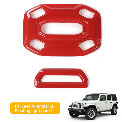 Reading Lamp Light Panel Cover Trim for Jeep Wrangler JL Red 2018-2023 Default Title Interior Part