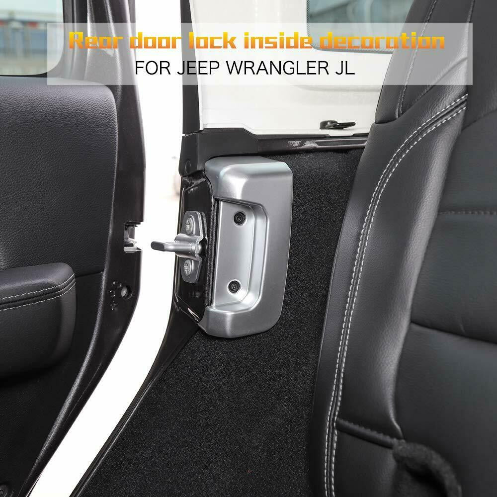 Rear Door Lock Protection Buckle Cover Trim for Jeep Wrangler JL 2018-2023 2pcs Exterior Part