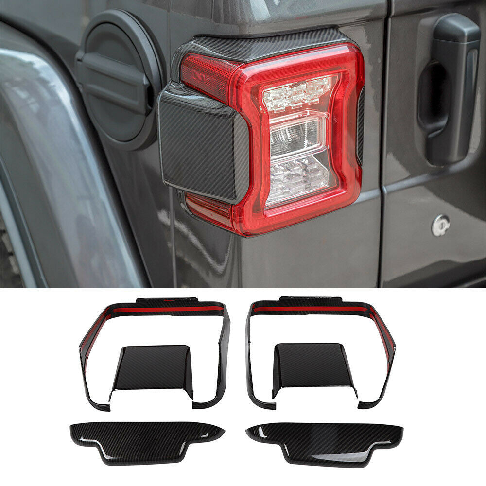 Rear Tail Light Lamp Panel Frame Trim for Jeep Wrangler JL 2018-2023 Carbon Fiber Interior Part