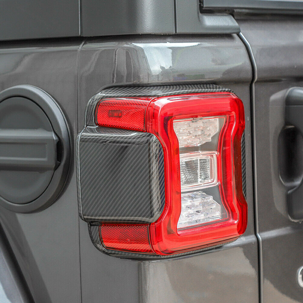 Rear Tail Light Lamp Panel Frame Trim for Jeep Wrangler JL 2018-2023 Carbon Fiber Interior Part