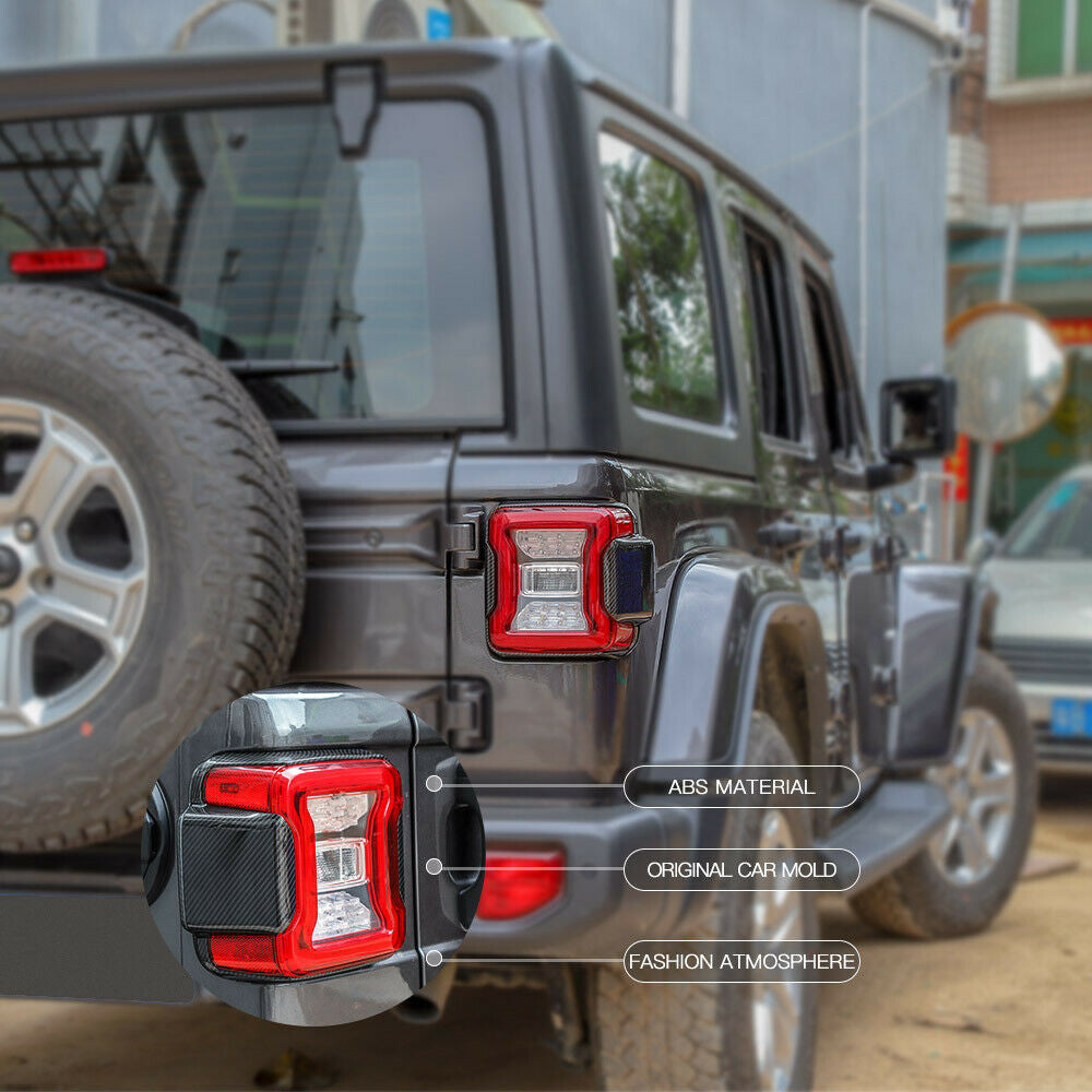 Rear Tail Light Lamp Panel Frame Trim for Jeep Wrangler JL 2018-2023 Carbon Fiber Interior Part