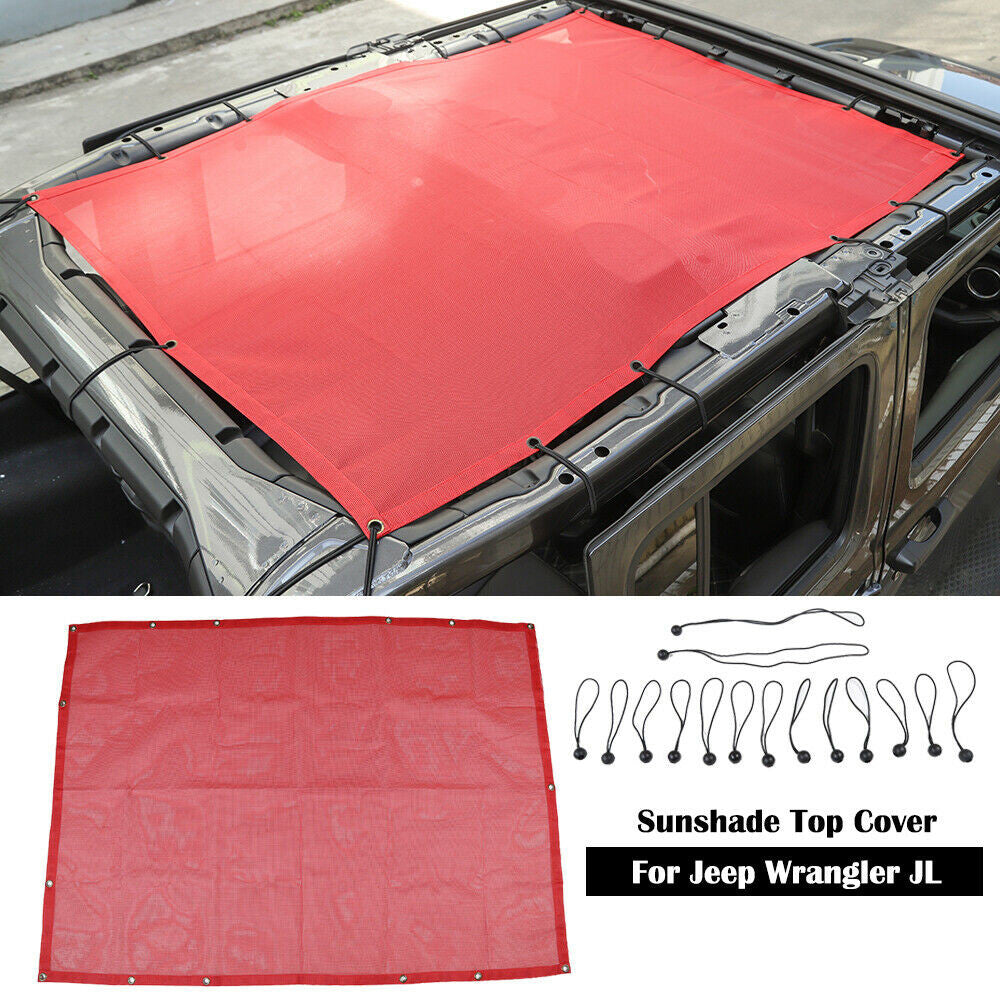 Sunshade Mesh Top Cover for Jeep Wrangler JL JLU (2018-2020) 4-Door Exterior Part