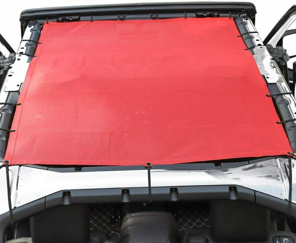 Sunshade Mesh Top Cover for Jeep Wrangler JL JLU (2018-2020) 4-Door Exterior Part
