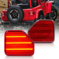 Rear Bumper Reflector Tail Light for Jeep Wrangler JL 2018-2023 Red Lens and LED Default Title Lighting