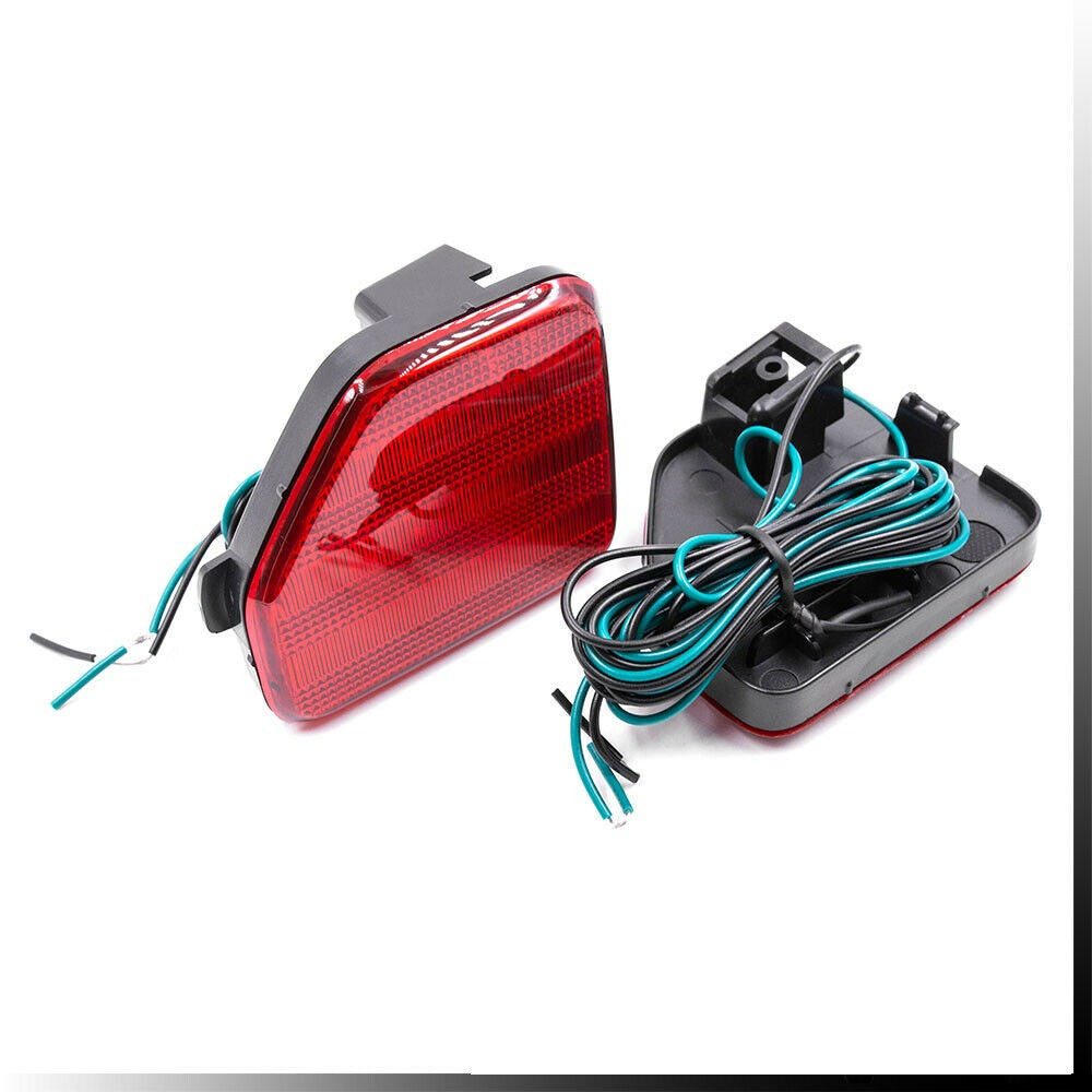 Rear Bumper Reflector Tail Light for Jeep Wrangler JL 2018-2023 Red Lens and LED Lighting