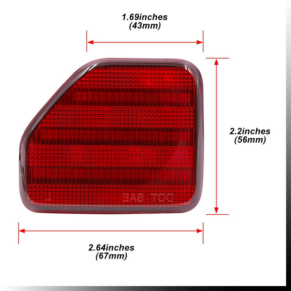 Rear Bumper Reflector Tail Light for Jeep Wrangler JL 2018-2023 Red Lens and LED Lighting