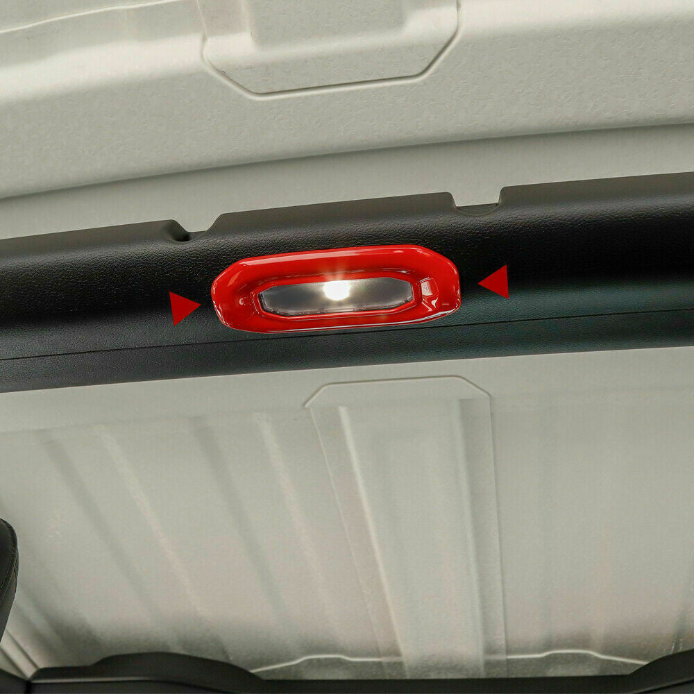 Reading Lamp Light Panel Trim Cover Bezels For Jeep Wrangler JL 2018-2023 Red Interior Part