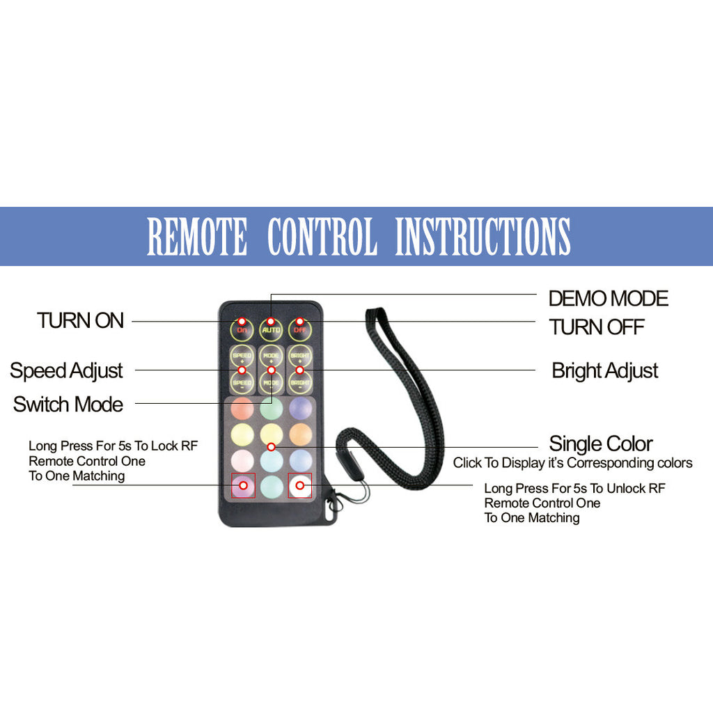 LED Under Body Fender Bumper Kit for Jeep Wrangler Flexible Wireless Lighting