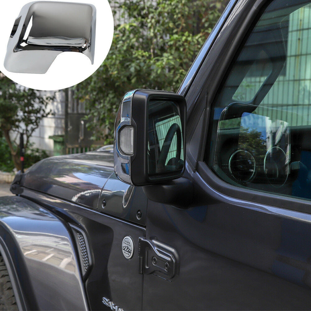 Review Mirror Covers Trim With Light For Jeep Wrangler JL 2018-2023 Interior Part