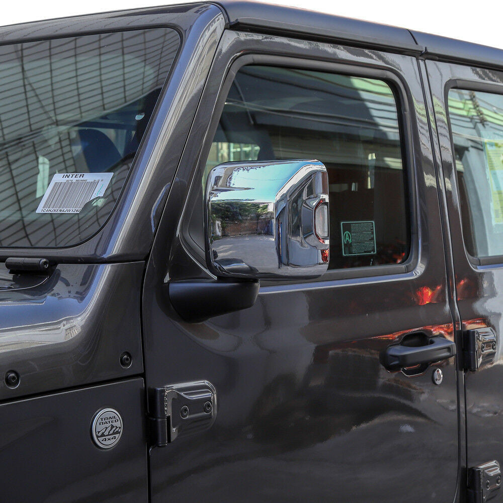 Review Mirror Covers Trim With Light For Jeep Wrangler JL 2018-2023 Interior Part