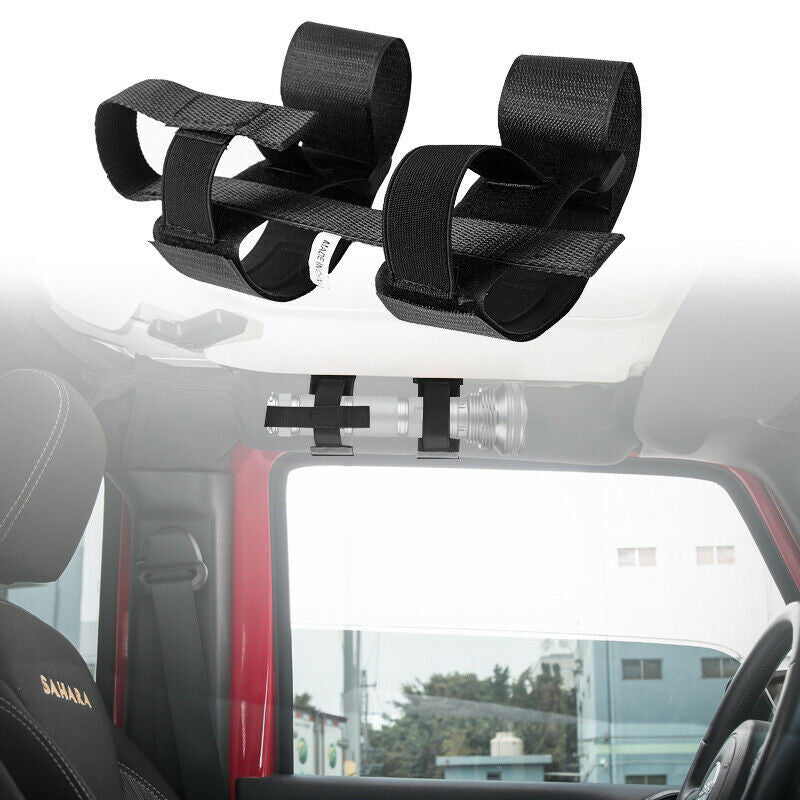 Roll Bar Flashlight Holder For Jeep Wrangler TJ, YJ, JK, CJ Rubicon 1995+ Black Interior Part